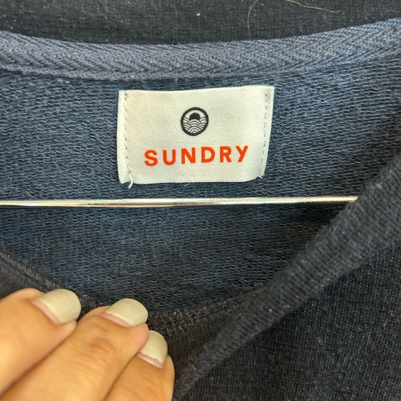 Sundry Navy Crewneck Sweater, Size 2, had slight wear - Picture 2 of 5